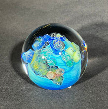 Load image into Gallery viewer, Josh Simpson Contemporary Glass: 3.0" Blue New Mexico Inhabited Planet