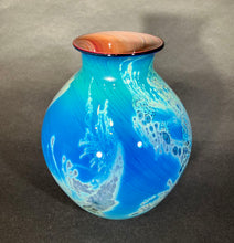 Load image into Gallery viewer, Josh Simpson Contemporary Glass: Blue New Mexico Vase