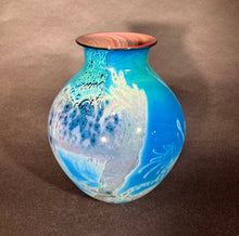 Load image into Gallery viewer, Josh Simpson Contemporary Glass: Blue New Mexico Vase