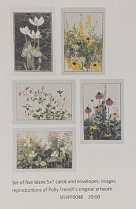 Polly French: 5 Cards, Wildflowers