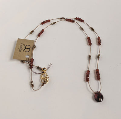 Rebecca Rose: Garnet Stack Necklace