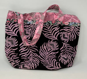 Annie Collins: Pink Feather/ Floral Bag
