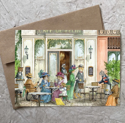 Astrid Sheckels: At the Feline Cafe Card