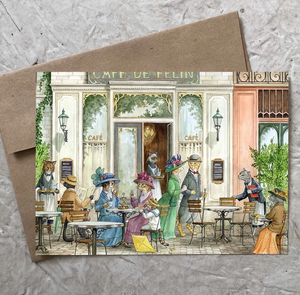 Astrid Sheckels: At the Feline Cafe Card
