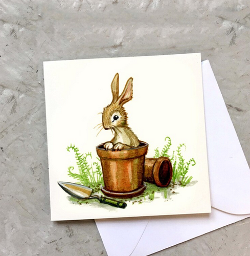 Astrid Sheckels: Flowerpot Bunny Card