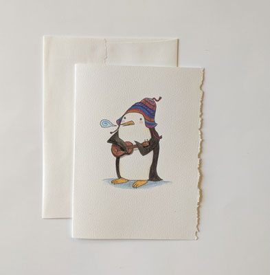 Chaldea Emerson Deyman: Guitar Penguin Card