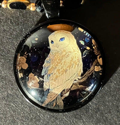 Caitlin Keyes: Gemstone Owl Pendant Necklace