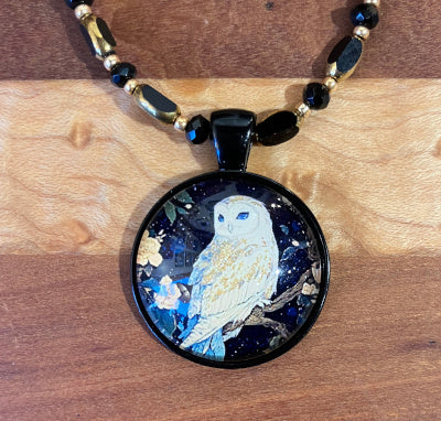 Caitlin Keyes: Gemstone Owl Pendant Necklace