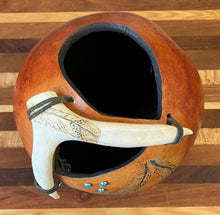 Load image into Gallery viewer, Ceil Rossi: Gourd With Feathered Antler