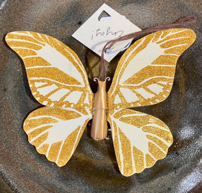 Dana Schildkraut: Gold Glitter Butterfly Ornament