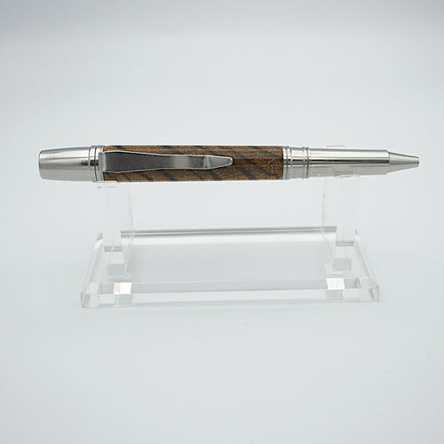 Inkpot Pens: Stainless Steel and Zebrawood Pen