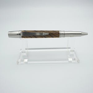 Inkpot Pens: Stainless Steel and Zebrawood Pen