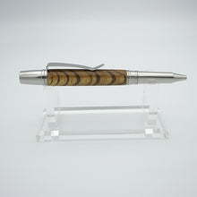 Load image into Gallery viewer, Inkpot Pens: Stainless Steel and Zebrawood Pen