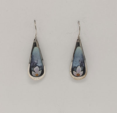 Jacqueline DeBoer Salem: Pink Flower Teardrop Earrings