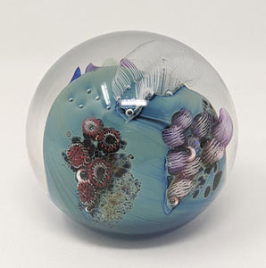 Josh Simpson Contemporary Glass: 3.0" Inhabited Paperweight