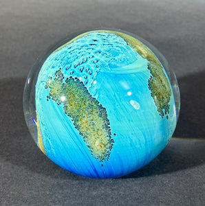 Josh Simpson Contemporary Glass: 3.5" Possibly Inhabited Planet