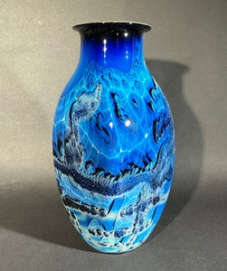 Josh Simpson Contemporary Glass: Blue New Mexico Vase