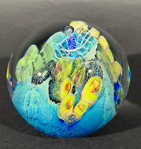 Josh Simpson Contemporary Glass: 3.5" Blue New Mexico Megaplanet