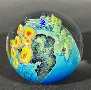 Josh Simpson Contemporary Glass: 3.5" Blue New Mexico Megaplanet