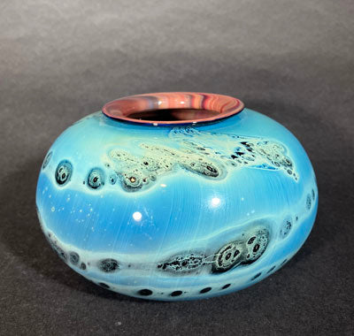 Josh Simpson Contemporary Glass: Blue New Mexico Vase