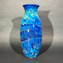Load image into Gallery viewer, Josh Simpson Contemporary Glass: Blue New Mexico/ Corona Vase