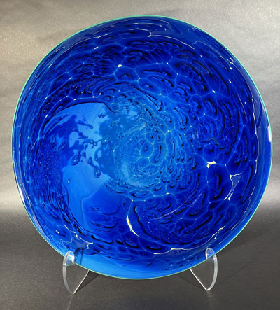 Josh Simpson Contemporary Glass: Blue New Mexico Platter Vintage and Unusual