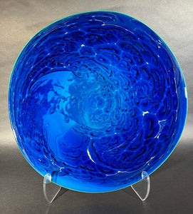 Josh Simpson Contemporary Glass: Blue New Mexico Platter Vintage and Unusual