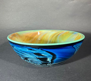 Josh Simpson Contemporary Glass: Corona/Blue New Mexico Bowl