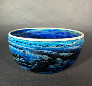 Josh Simpson Contemporary Glass: Blue New Mexico Bowl