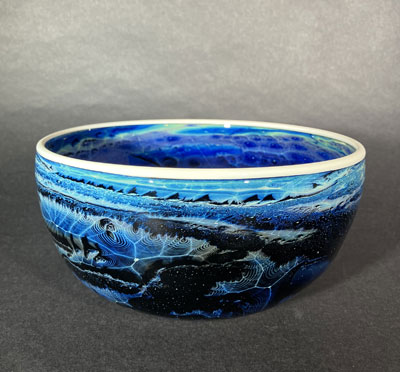 Josh Simpson Contemporary Glass: Blue New Mexico Bowl
