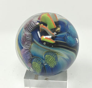 Josh Simpson Contemporary Glass: 1.75" Heart Planet