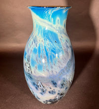 Load image into Gallery viewer, Josh Simpson Contemporary Glass: Blue New Mexico Vase