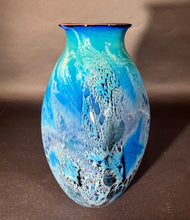 Load image into Gallery viewer, Josh Simpson Contemporary Glass: Blue New Mexico Vase