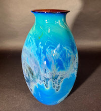 Load image into Gallery viewer, Josh Simpson Contemporary Glass: Blue New Mexico Vase