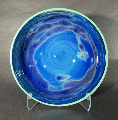 Josh Simpson Contemporary Glass: Blue New Mexico Bowl