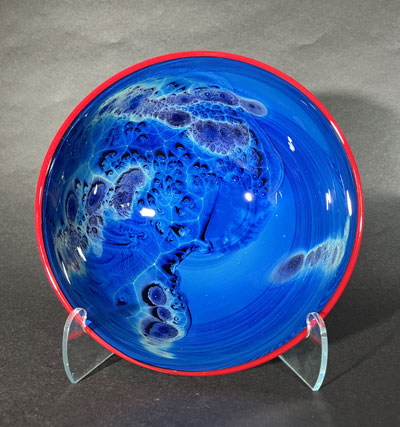 Josh Simpson Contemporary Glass: Blue New Mexico Bowl