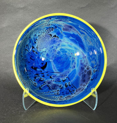 Josh Simpson Contemporary Glass: Blue New Mexico Bowl