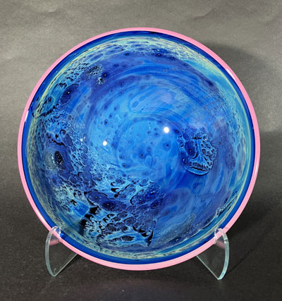 Josh Simpson Contemporary Glass: Blue New Mexico Bowl