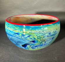 Load image into Gallery viewer, Josh Simpson Contemporary Glass: BNM Bowl With Red Lip
