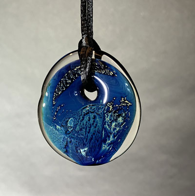 Josh Simpson Contemporary Glass: Pendant, Blue New Mexico