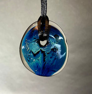 Josh Simpson Contemporary Glass: Pendant, Blue New Mexico