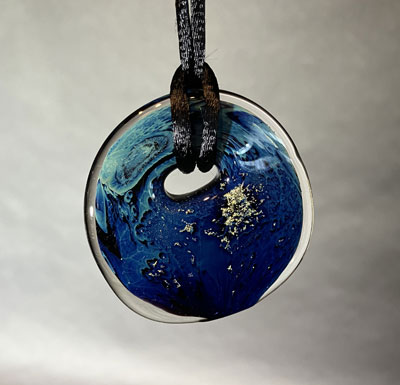 Josh Simpson Contemporary Glass: Pendant, Blue New Mexico