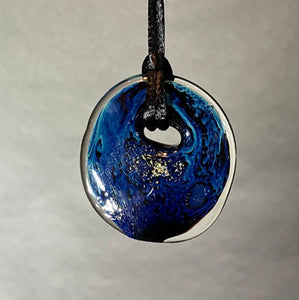 Josh Simpson Contemporary Glass: Pendant, Blue New Mexico