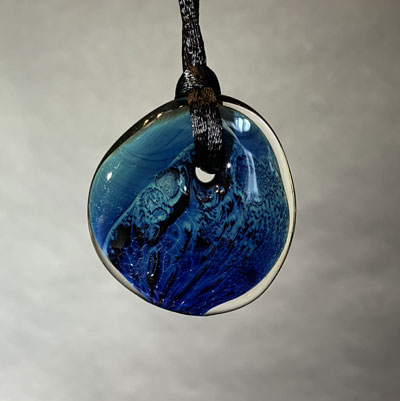Josh Simpson Contemporary Glass: Pendant, Blue New Mexico