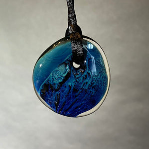 Josh Simpson Contemporary Glass: Pendant, Blue New Mexico