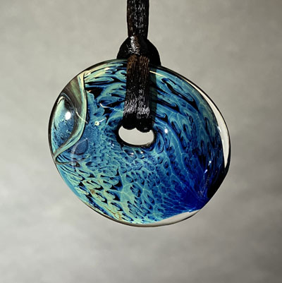 Josh Simpson Contemporary Glass: Pendant, Blue New Mexico