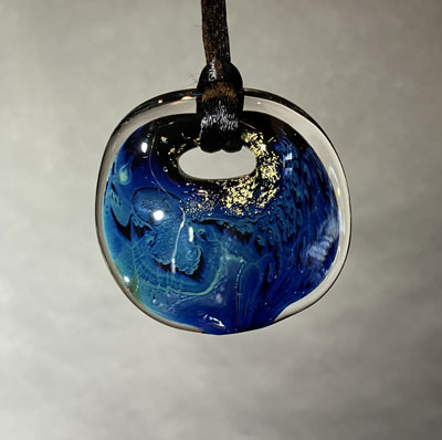 Josh Simpson Contemporary Glass: Pendant, Blue New Mexico