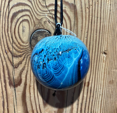 Josh Simpson Contemporary Glass: Blue New Mexico Ornament