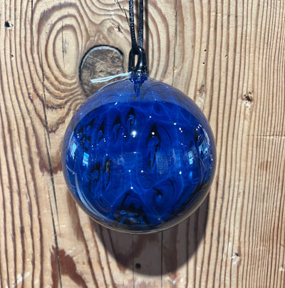 Josh Simpson Contemporary Glass: Dark Blue New Mexico Ornament