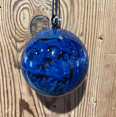 Josh Simpson Contemporary Glass: Dark Blue New Mexico Ornament